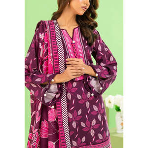 Ensemble Khaddar imprimé 3 pièces avec dupatta et taille élastique WNS-52037 - Product Image 3