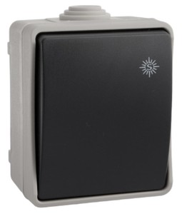 Interruttore bipolare a montaggio superficiale, IP54, 10A 250V, impermeabile (Solera 3322) - Product Image 1
