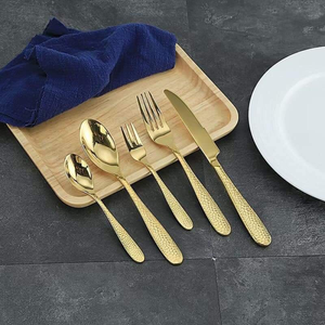 Ensemble de couverts en laiton dernier modèle de 5 couverts couleur or pour salle à manger hôtel et restaurants fourchette couteau et cuillères ensemble de couverts - Product Image 4