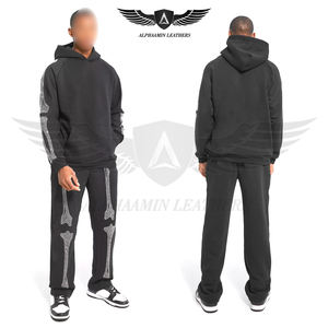 Style de pull d'extérieur Le plus récent prix de gros Training Jogging Wear Confortable Best Soft Fabric Men Rhinestone Tracksuits - Product Image 3