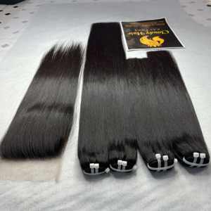 Extensions de cheveux humains naturels bruts de haute qualité os droit pour faire une perruque à partir de 100% cheveux vietnamiens bruts Super Double dessiné - Product Image 6