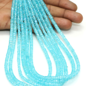 Cuentas Heishi de Topacio Natural de Primera Calidad, Forma de Neumático Facetado, 4-7 mm, Calidad AAA, Cuentas de Piedras Preciosas con Corte de Rueda Facetado - Product Image 1