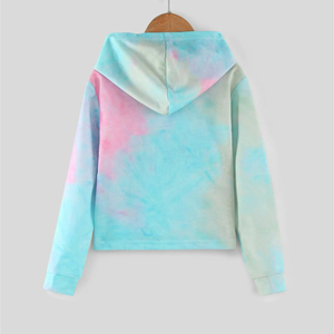 Sudadera de algodón 100% de alta calidad para mujer, ropa de calle de otoño, longitud corta, con capucha, transpirable, estampado personalizado en la parte delantera - Product Image 5