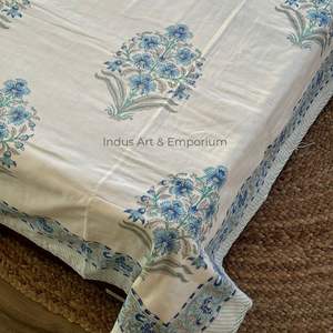 Algodón suave rosa impreso dohar mano bloque estampado Boho jaipuri manta doble Dohar - Product Image 4