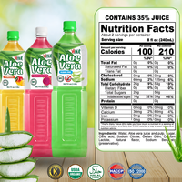 Pulp VINUT Vietnam üretici ile 1500ml Aloe Vera suyu içecek-ücretsiz örnek ve özel etiket, toptan en iyi fiyat, OEM/ODM
