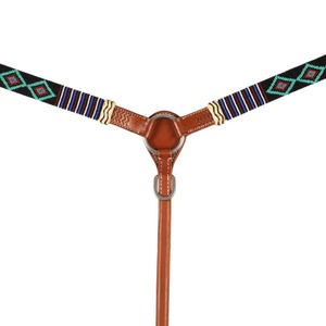 Pechera Ecuestre de Estilo Occidental OEM para Carreras de Caballos con 5 Puntos de Anclaje y Parches de Piel, Arnés de Cuero para Productos Ecuestres - Product Image 1