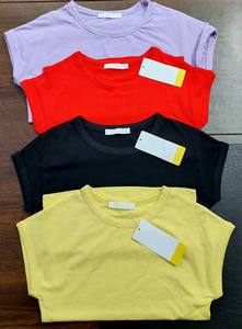 ขายร้อนสุภาพสตรีเสื้อยืดผ้าฝ้าย 100% เสื้อยืดธรรมดาเสื้อผ้าผู้หญิงเสื้อยืดแขนสั้นสบายรูปแบบที่เป็นของแข็ง - Product Image 4