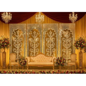 Jodha Akbar tema boda escenario espejo paneles Walima noche decoración lujo espejo paneles tendencia escenario marcos traseros DSTExports venta - Product Image 1