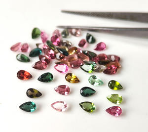 Piedra preciosa suelta facetada de corte de pera de 3x5mm - 6x9mm de turmalina múltiple natural para la fabricación de joyas - Product Image 4