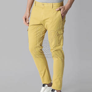 Pantalon cargo pour homme au style unique, sur mesure, coupe droite, design décontracté léger, tissu en toile et option de logo personnalisé - Product Image 2