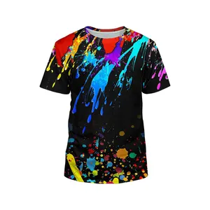 Venta al por mayor de camisetas gráficas de impresión personalizada de los hombres de gran tamaño Camiseta de manga corta Camiseta personalizada de los hombres Top sublimado cuello redondo