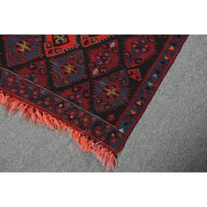 Alfombra Vintage de 3x4.4 pies, Alfombra Turca Pequeña, Alfombra Abstracta Roja y Azul - Product Image 5