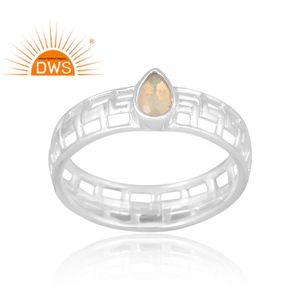 Anillo de piedras preciosas de ópalo etíope Natural de plata de ley más vendido, joyería personalizada para mujer, regalo para ella - Product Image 1