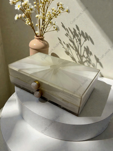 Double Sided Natural Quartz Gemstone <b>Clutch</b> with Panelled Stone Inlay Gold Frame Handcrafted Luxury Statement <b>Bag</b> - Product Image 4