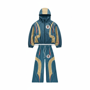 ชุดวอร์ม160GSM กันลมโพลีเอสเตอร์เนื้อนุ่ม2โทนสีทองอมเขียวออกแบบโลโก้ได้ตามต้องการ - Product Image 1