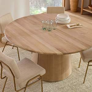 Round Solid Wood Dining <b>Table</b> for Home and Restaurant Safety Packaging Dining Room Furniture - Product Image 5