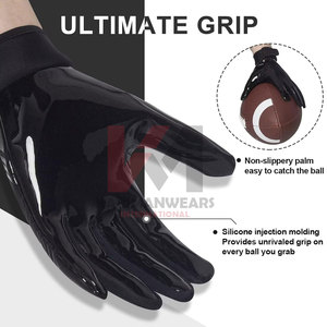 Custom Logo Winter No Slip Comfortable Breathable American Football Gloves with Hook Loop Closure Unisex Multi Size All Seasons - Product Image 2