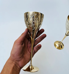 Decorative Finish Brass <b>Wine</b> <b>Goblet</b> Handmade Engraved Chalice Vintage Metal Cup Antique Drinking Glass Barware Wedding Decor - Product Image 3