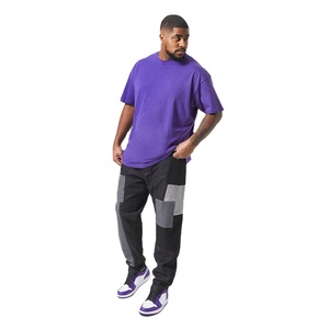 T-shirt à épaules tombantes 100% coton de haute qualité T-shirt surdimensionné à manches courtes sérigraphié T-shirt de couleur violette - Product Image 1