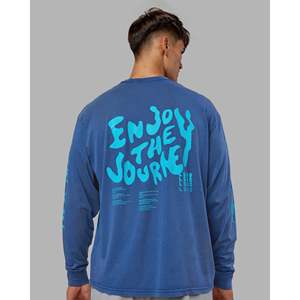 Inferno Journey FLXCotton T-shirt surdimensionné à manches longues - Bleu nuit Blue Bird - Product Image 3