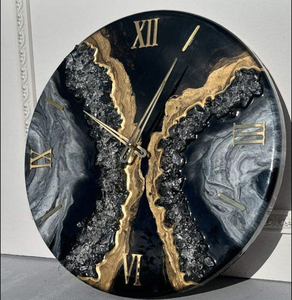 Elegante Reloj de Pared de Resina con Diseño Minimalista y Patrones Geométricos Únicos para Decoración de Dormitorio, desde India - Product Image 6