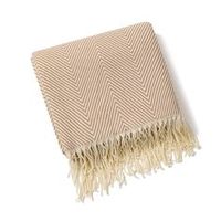 Avior Léger Doux Confortable Chevrons Plaid Décoratif Jeter Couverture Doux Faux Cachemire Frange pour Lit ou Canapé