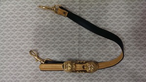 Wok métallique de ceinture d'épée de cérémonie en cuir bleu doré de longueur personnalisée avec finition enduite pour vêtements et textiles de maison - Product Image 3