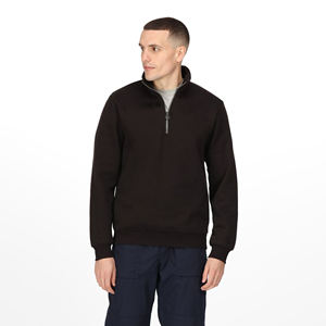 Personalizado de alta calidad de los hombres de la calle desgaste de la cremallera de cuello alto de lana de peso pesado media cremallera sudadera - Product Image 1