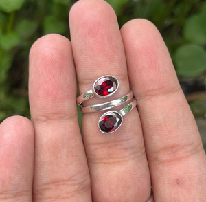 แหวนหรูสำหรับผู้หญิงเครื่องประดับงานแต่งงานแบบปรับได้สไตล์โบฮีเมียนโกเมนคริสเตียนราคาดีที่สุด - Product Image 4