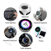 Pantalla de control táctil para electrodomésticos inteligentes Wisecoco, pantalla TFT Uart de 1.28 pulgadas, pantalla circular pequeña con perilla, pantalla HMI con botón.
