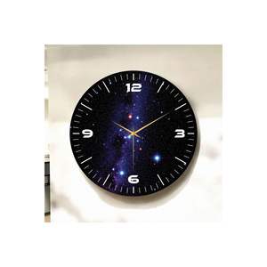 Reloj de pared silencioso de madera con diseño de estrella espacial, 50cm, estampado de Color negro, regalo perfecto - Product Image 1