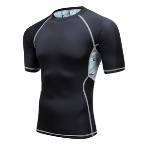 Rash Guard <b>Shirts</b> BJJ No Gi <b>Compression</b> Flatlock Seams Anti Chafe <b>Custom</b> <b>Design</b> Private Label Spandex/Polyester UPF50+ Quick Dry - Product Image 3
