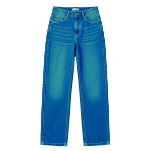 Jeans Mom Taille Haute Femme Coupe Droite Denim Délavé Vintage Extensible Mélange Coton Vente en Gros OEM ODM Personnalisé Grandes Tailles - Product Image 5