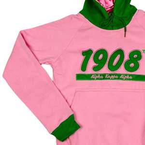Sudadera con Capucha AKA Pink 1908 Unisex, Bordado con Letras Griegas, Felpa Suave, Estilo Casual Urbano, Ajuste Premium - Product Image 4