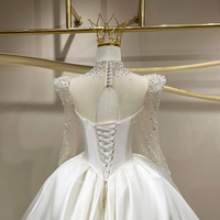 Robes de mariée Jancember JFH98 Classic High Neck Satin Vestidos De Novia