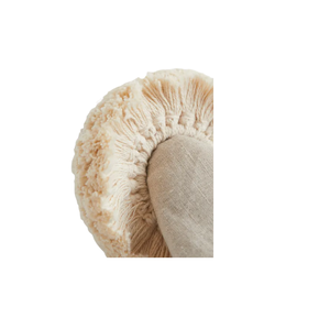 Rond de serviette en macramé textile de qualité industrielle avec pompon et perle pour table de mariage, de Noël et de fête. - Product Image 3