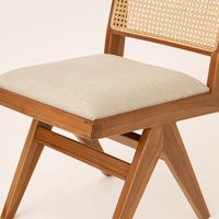 Chaise de salle à manger en rotin de canne tissée à la main de haute qualité cadre en bois massif maison Restaurant chaise de salle à manger Style scandinave