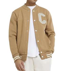 Chaqueta Universitaria para Hombre, Cómoda, de Alta Calidad, Cuerpo de Lana con Mangas de Cuero Sintético, Talla Grande - Product Image 5