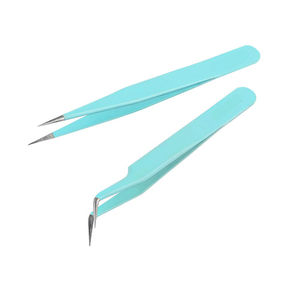 Meilleure qualité en acier inoxydable Extension de cils pince à épiler incurvée droite prix raisonnable outils de réparation mobiles nouveauté - Product Image 4