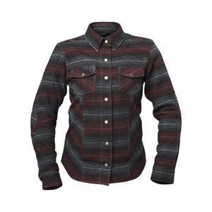 Camisa Protectora de Franela a Cuadros Naranja Marrón para Mujer, con Botones a Presión, Manga Larga, Estilo Informal y Activo - Product Image 3