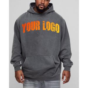 Sudadera con capucha para hombre de peso pesado Unisex con logotipo personalizado OEM, diseño de gran tamaño lavado con ácido de alta calidad, talla XL, precio bajo - Product Image 6