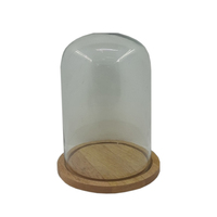 Support à gâteau en bois en vrac personnalisé avec dôme en verre couleur noyer pour cuisine et table support à gâteau à usage décoratif