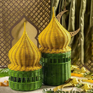 Décor de mosquée en rotin de qualité supérieure pour le panier cadeau de vacances du Ramadan pour la décoration islamique 2025 couleur de Logo personnalisé avec une faible quantité minimale de commande - Product Image 4