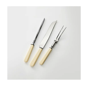 Juego de Cubiertos de cuchillo de mantequilla de acero inoxidable de 4 piezas Acero espejado con elegante mango de hueso Juego de cubiertos Diseño vintage - Product Image 4