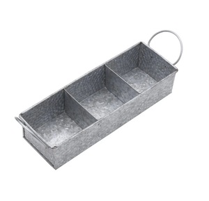 New Decorative Galvanized Serving <b>Tray</b> With Handle For Farmhouse Tabletop <b>Snacks</b> & Drinks Serving <b>Tray</b> . - Product Image 1