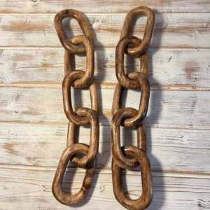 บ้านไม้สไตล์โบฮีเมียน5ห่วงโซ่สำหรับตกแต่งงานไม้แกะสลักด้วยมืองานฝีมือทำจากไม้ - Product Image 1