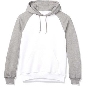 Sudadera con capucha para hombre, ropa de calle informal de color sólido, rojo y gris, con bolsillo canguro en blanco, 50% de algodón de alta calidad, 50% de forro polar - Product Image 4