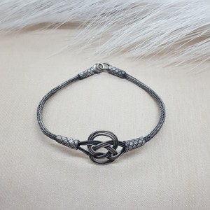 Pulsera de cadena Kazaz blanca y negra tejida a mano de Plata de Ley 999 hecha a mano de Anatolia, joyería Unisex Dianty única - Product Image 4