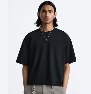 280 Grams <b>High</b> Quality Heavyweight Cotton <b>Tshirt</b> Tee Custom Screen Printed Oversized Blank T-shirt for men - Product Image 1