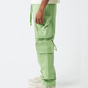 กางเกงคาร์โก้ผ้าแคนวาสทรงตรง ดีไซน์ใหม่ สำหรับผู้ชาย สไตล์ลำลอง มีเชือกผูกเอว กางเกงวอร์มทรงหลวม มีกระเป๋าหลายช่อง - Product Image 6